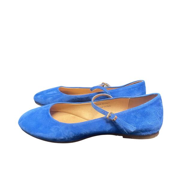 Free People Royal Blue Suede Mary Jane Flats Womens Size 38 / US 7.5 AS IS - Picture 5 of 12
